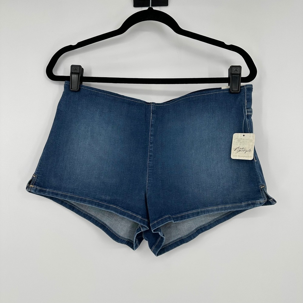 NEW Free People We The Free Sahara Mini Short Mid Rise Blue Denim Stretchy 31